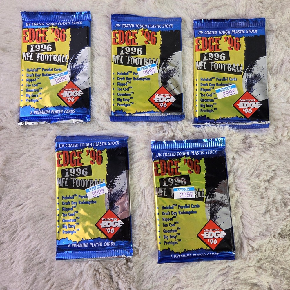Lot of 5 1996 Collector's Edge '96 NFL Football Sealed Packs 6 Cards Per Pack